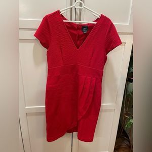 ANTHROPOLOGIE MAEVE Women’s Red Textured SPLITSHADE Tulip Hem Dress Size XL